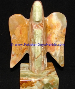 Light Green Onyx Angle Statue Handicraft Carving