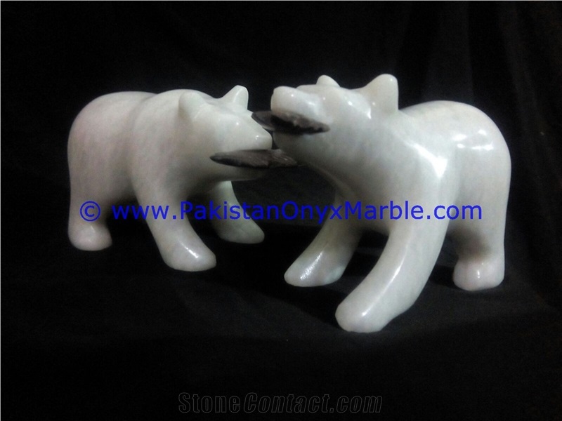 Marble Animals Bear Statue Sculpture Figurine