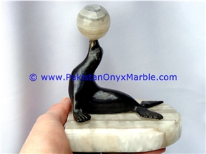 Marble Animals Bookends Statue Sculpture Figurine