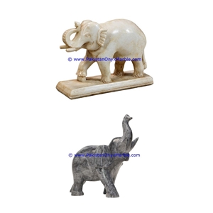Marble Animals Elephants Statue Sculpture