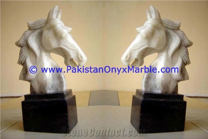 Marble Animals Horse Head Statue Sculpture