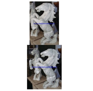Marble Animals Horse Statue Sculpture Figurine