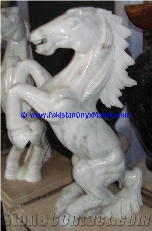 Marble Animals Horse Statue Sculpture Figurine