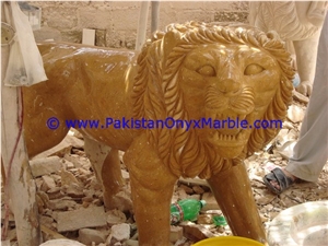 Marble Animals Lions Tigers Leopard Statue