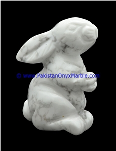 Marble Animals Rabbit Statue Sculpture Figurine