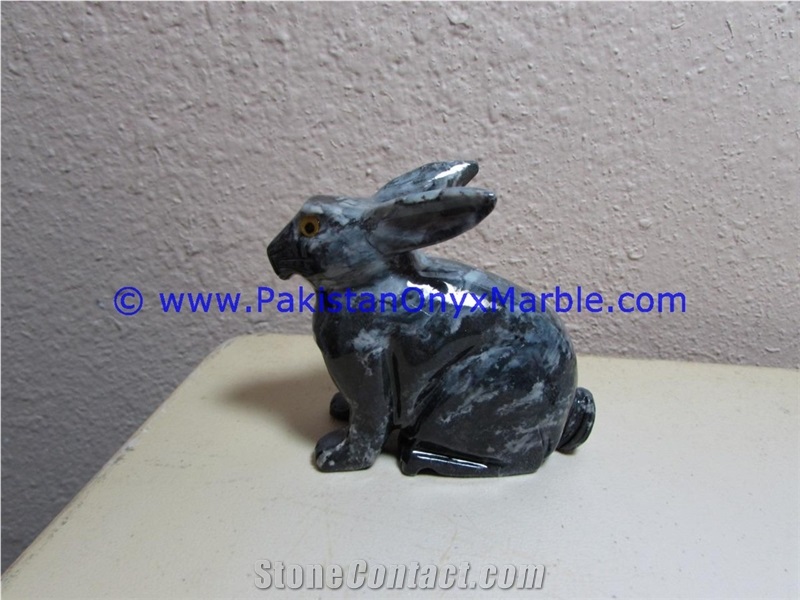 Marble Animals Rabbit Statue Sculpture Figurine
