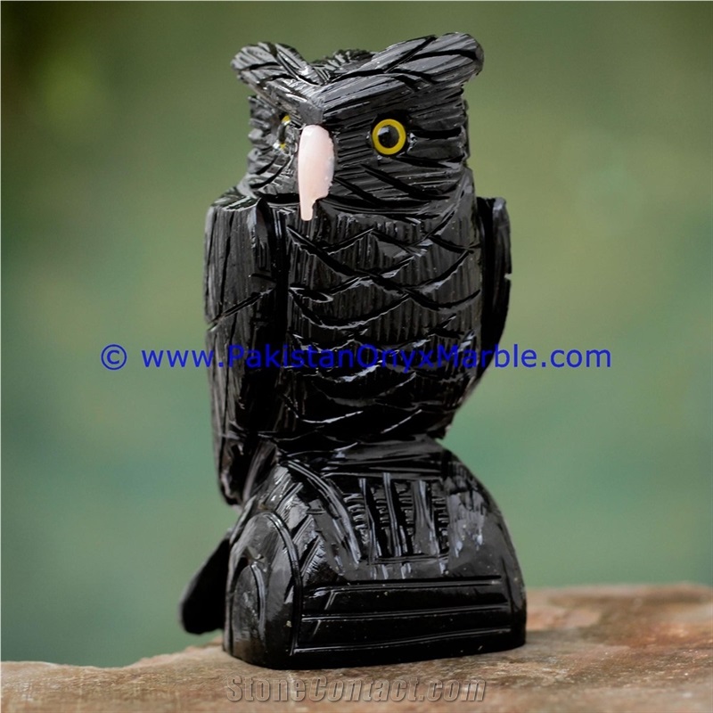 Marble Birds Owls Statue Sculpture Figurine