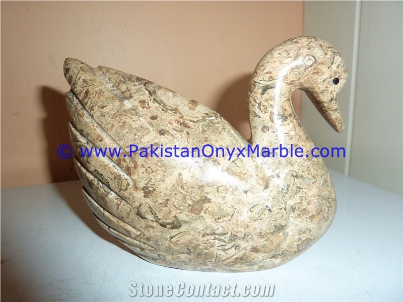 Marble Birds Swan Statue Sculpture Figurine