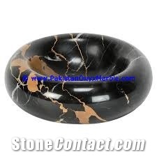 Marble Bowls Black and Gold Michelangelo Dinning