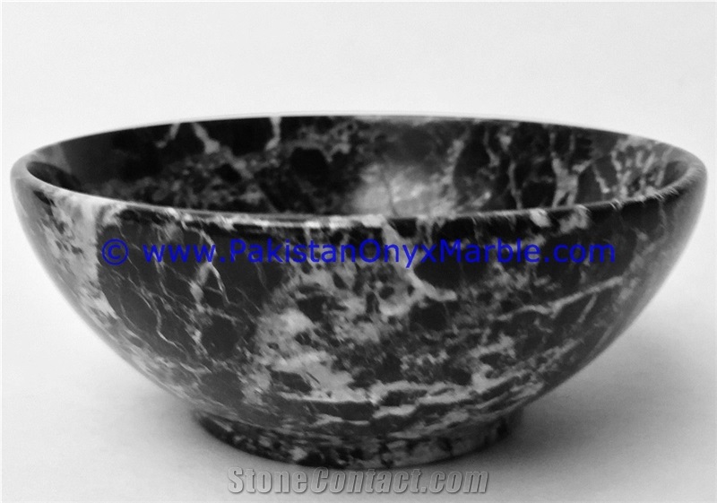 Marble Bowls Black Zebra Dinning Kitchen Serving