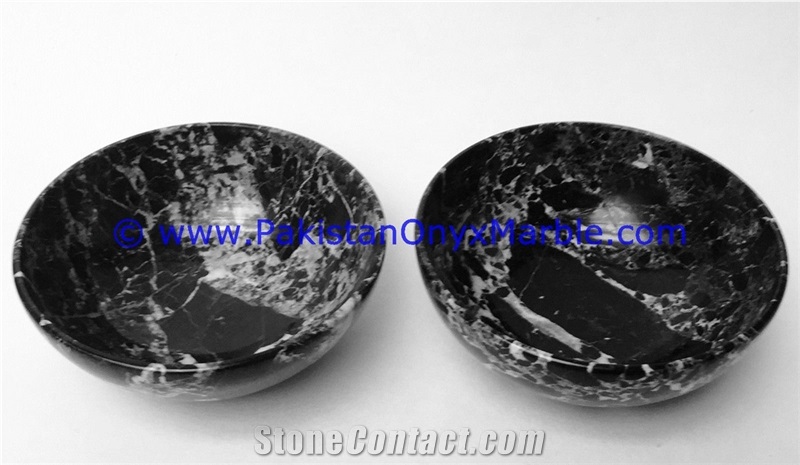 Marble Bowls Black Zebra Dinning Kitchen Serving