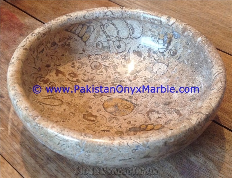Marble Bowls Fossil Coral Dinning Kitchen Serving