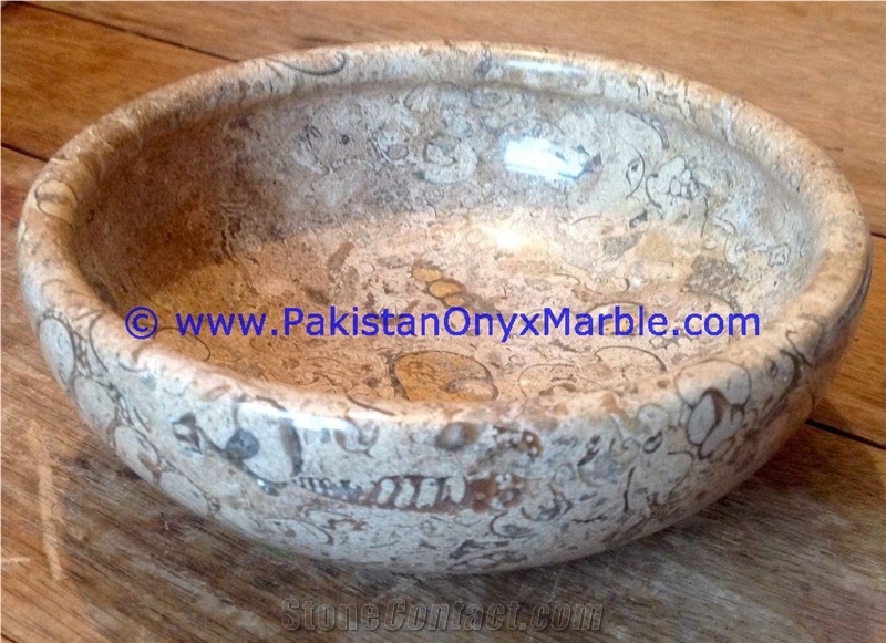 Marble Bowls Fossil Coral Dinning Kitchen Serving