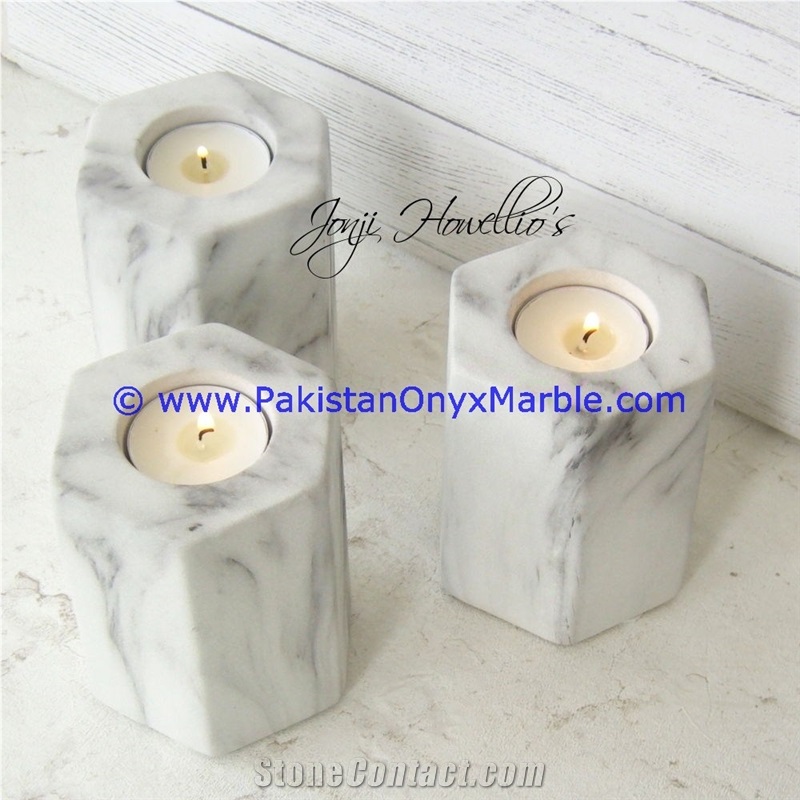 Marble Candle Holders Cylinder Shaped Stands