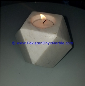 Marble Candle Holders Diamond Geometric Shaped