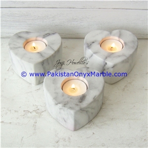 Marble Candle Holders Heart Shaped Stands