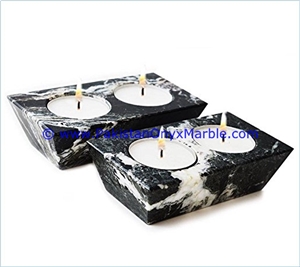 Marble Candle Holders Rectangle Shaped Stands