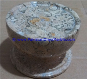 Marble Candle Holders Round Shaped Stands