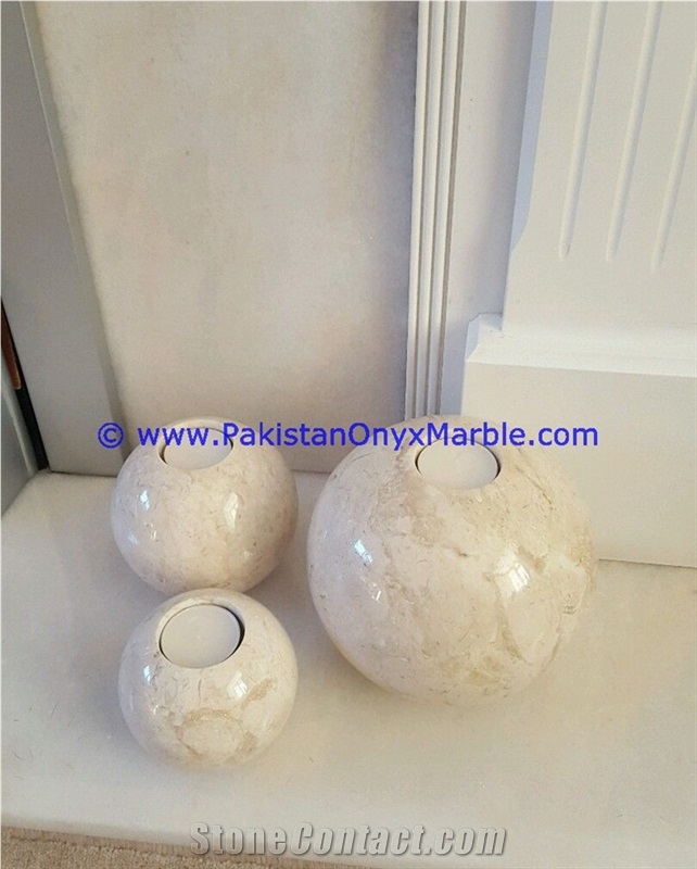 Marble Candle Holders Sphere Ball Shaped Stands