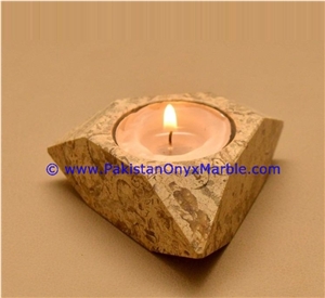Marble Candle Holders Square Cube Shaped Stands