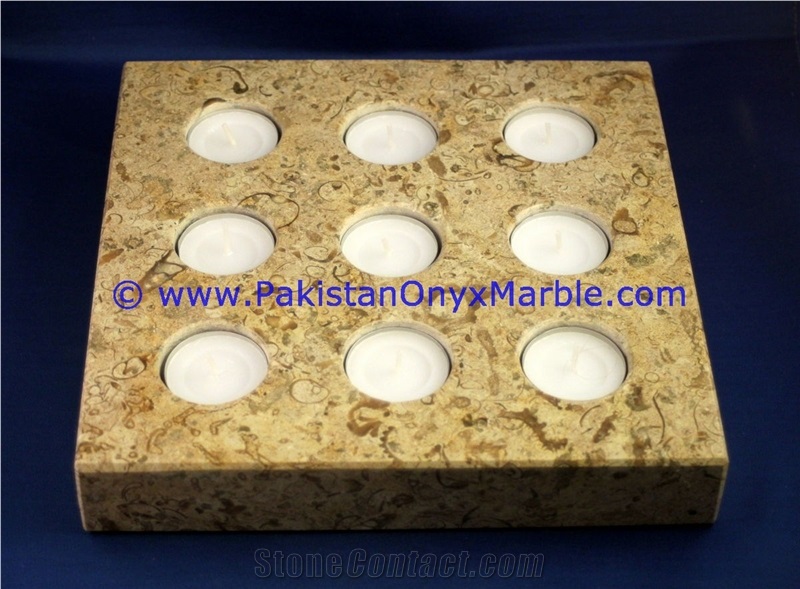 Marble Candle Holders Square Cube Shaped Stands