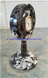 Marble Clocks Pedestal Fan Shape Handcarved