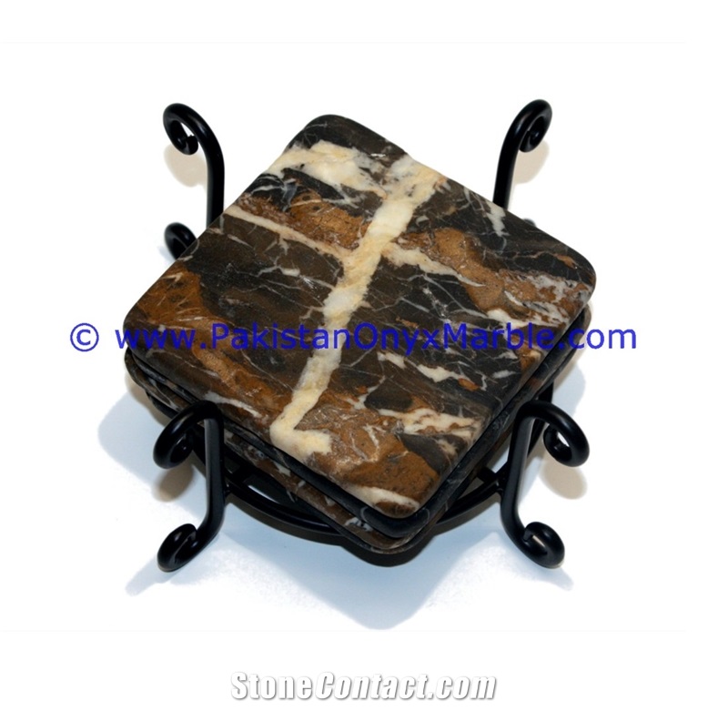 Marble Coaster Sets Black and Gold