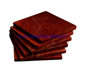 Marble Coaster Sets Red Zebra Marble