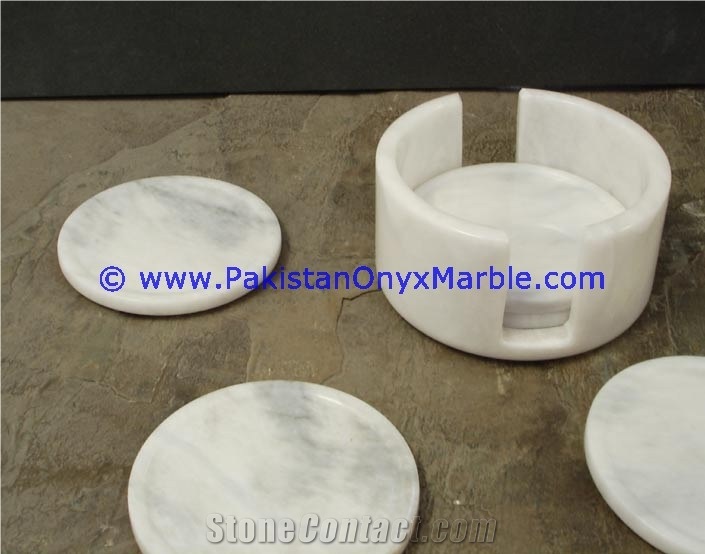 Marble Coaster Sets Ziarat Carrara White