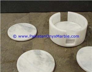 Marble Coaster Sets Ziarat Carrara White