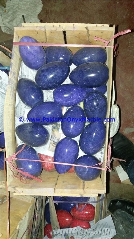 Marble Eggs Decorative Colored Multi Stone