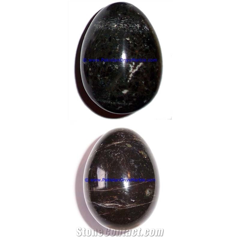 Marble Eggs Decorative Jet Black Marble
