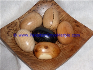 Marble Eggs Decorative Teakwood Burmateak