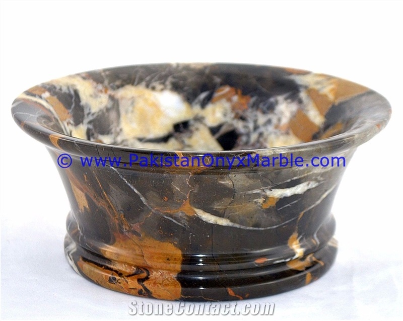Marble Fruit Bowls Black and Gold Marble