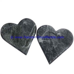 Marble Hearts Black White Teakwood Fossil