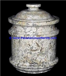 Marble Jars Fossil Corel Marble Handcarved