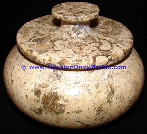 Marble Jars Fossil Corel Marble Handcarved