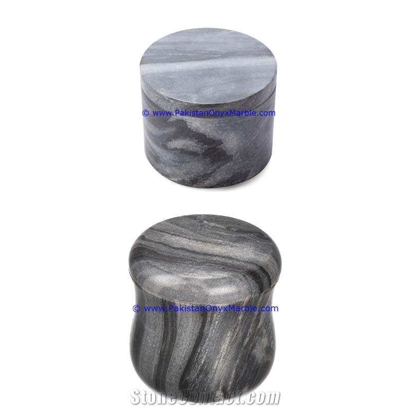 Marble Jars Gray Marble Handcarved Lid Sugar Candy