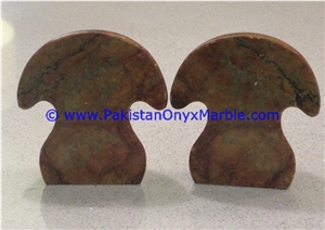 Marble Mushroom Shaped Handcarved Natural Stone Bookend