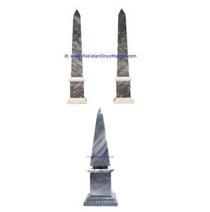 Marble Obelisks Gray Marble Handcrafted