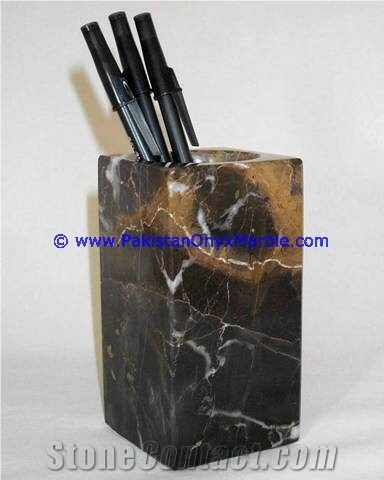 Marble Pencil Jar Holder Cup Tooth Brush Holder