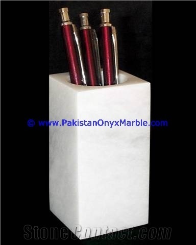 Marble Pencil Jar Holder Cup Tooth Brush Holder