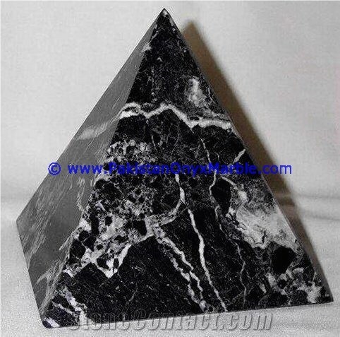 Marble Pyramids Black Zebra Marble