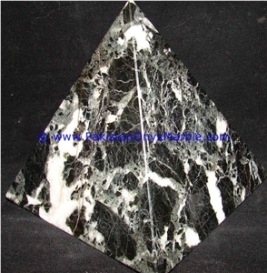 Marble Pyramids Black Zebra Marble