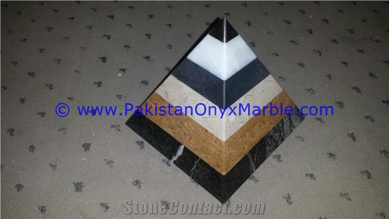Marble Pyramids Multi Stone Marble Hand Carved