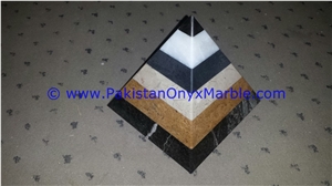 Marble Pyramids Multi Stone Marble Hand Carved