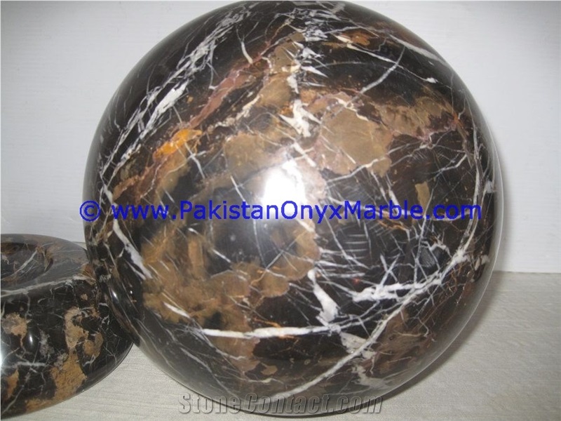 Marble Spheres Round Ball Black and Gold
