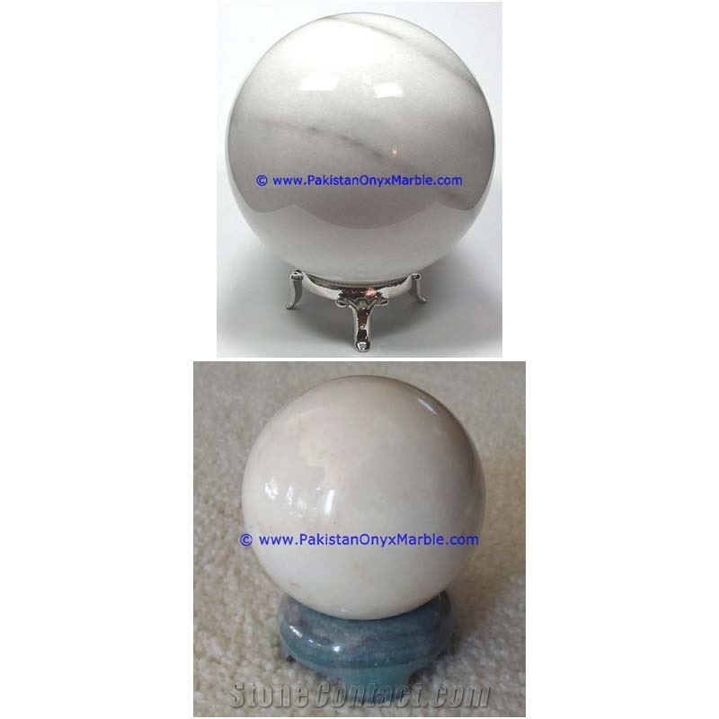 Marble Spheres Round Ball Ziarat Carrara White