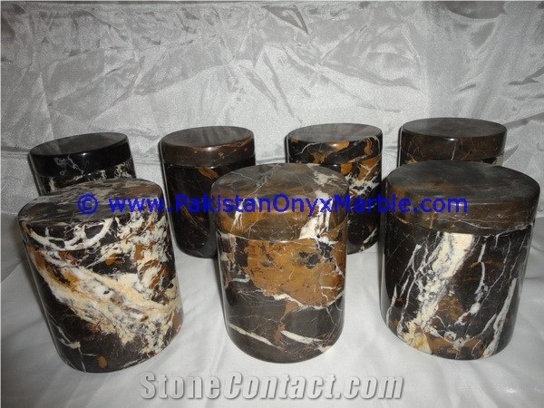 Marble Urns Black and Gold Adult Pet