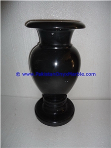 Marble Vases Jet Black Marble Handcrafted Home Decorative Vases